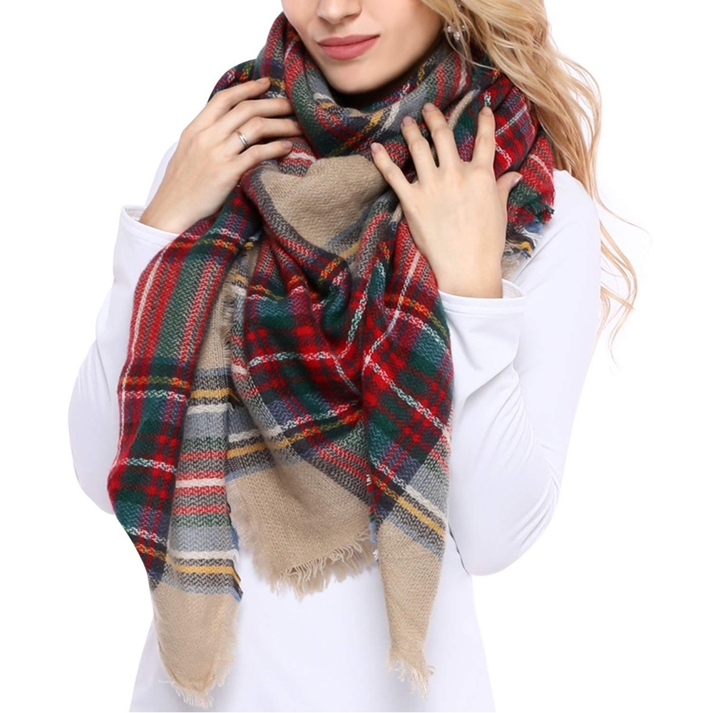 Over sized Plaid Scarf shawl